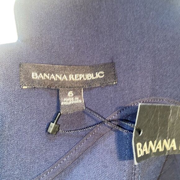 Banana Republic - Scalloped Midi Dress - Navy - Size 6 NWT - Picture 7 of 11